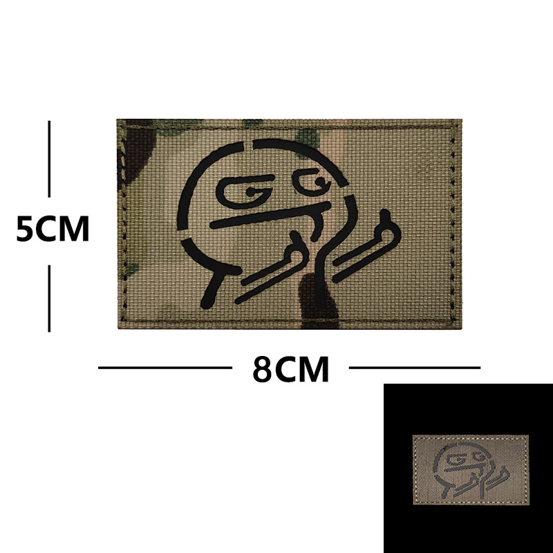 Logotipo creativo de dibujos animados de moral, parche luminoso reflectante, gancho y bucle, capítulo de moral, insignia militar para exteriores, brazalete, mochila DIY - imagen 4