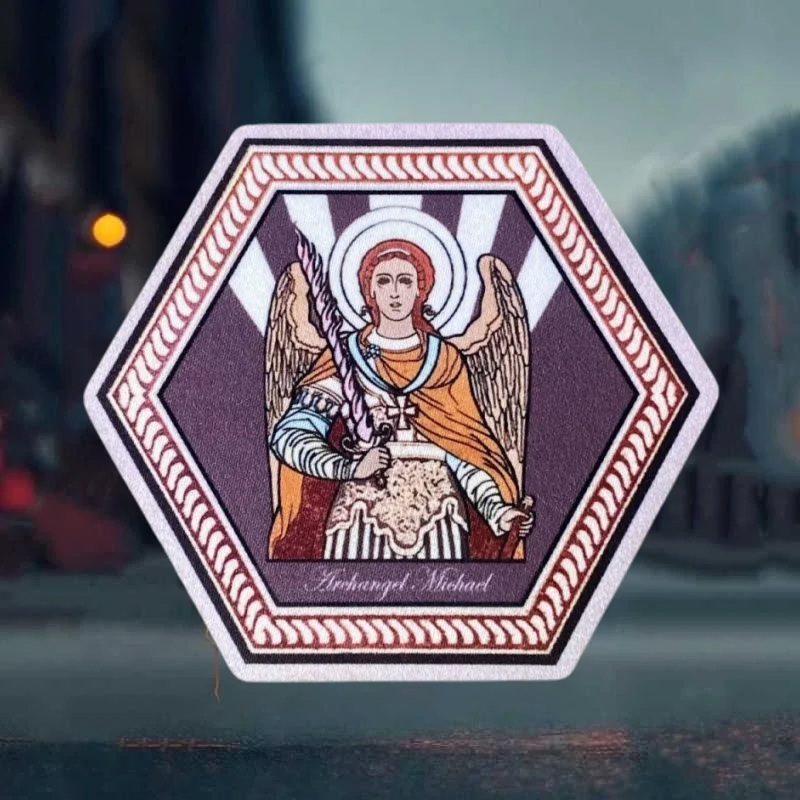 Parche con estampado del Arcángel Michael, insignia de moral táctica con gancho y bucle, mochila militar, pegatina decorativa, parches para brazalete para ropa