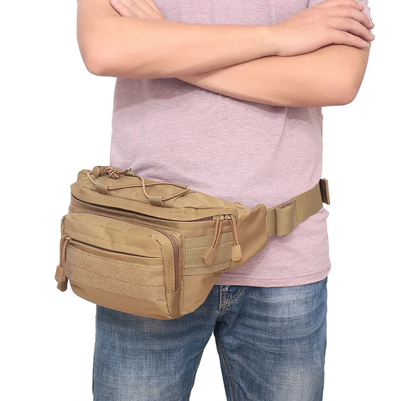 Riñonera táctica, riñonera con cinturón de cadera, bolsas de utilidad para senderismo al aire libre, escalada, pesca con parche de EE. UU. - imagen 5