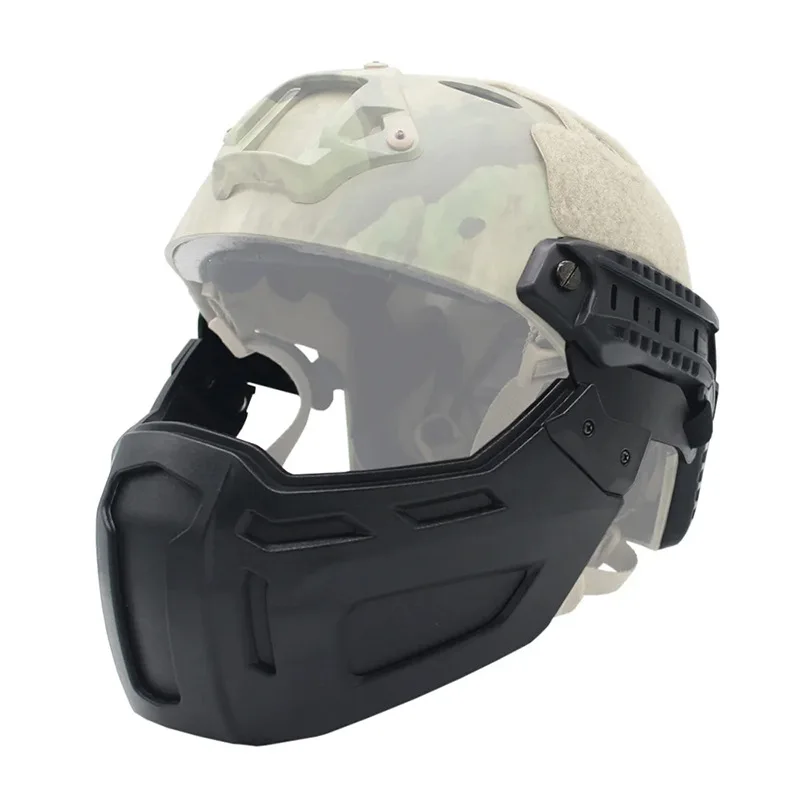Nuevo casco táctico rápido media máscara facial con gafas abatibles caza Airsoft Cs juego Paintball máscara casco accesorios equipo - imagen 5