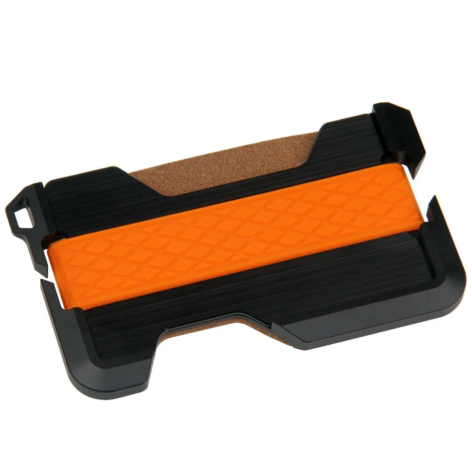 Tarjetero de Metal RFID, billetera de cuero genuino, clip para tarjetas multifuncional de acero inoxidable, funda para tarjetas de aleación de aluminio - imagen 5