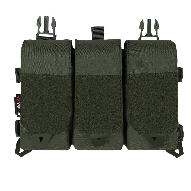 YAKEDA Bolsa triple para revistas con inserto de bolsa magnética de liberación rápida, hebillas UTX combinadas 5,56/7,62 porta revistas Ranger Green - imagen 2