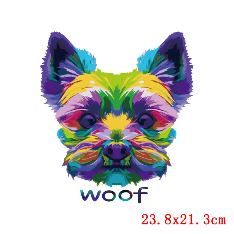 Parche de ropa de transferencia de calor de animales de dibujos animados DIY para ropa, apliques para camiseta, gato, perro, pegatinas térmicas para planchar - imagen 5