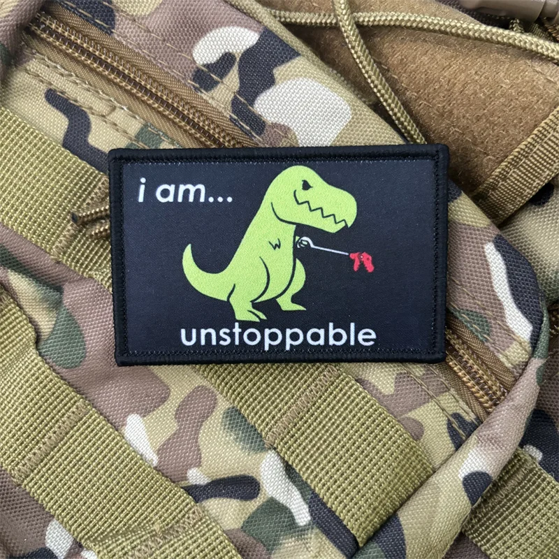 Parche impreso "I Am Unstoppable", insignias de moral táctica, parches militares con gancho, pegatinas para mochila y ropa - imagen 3