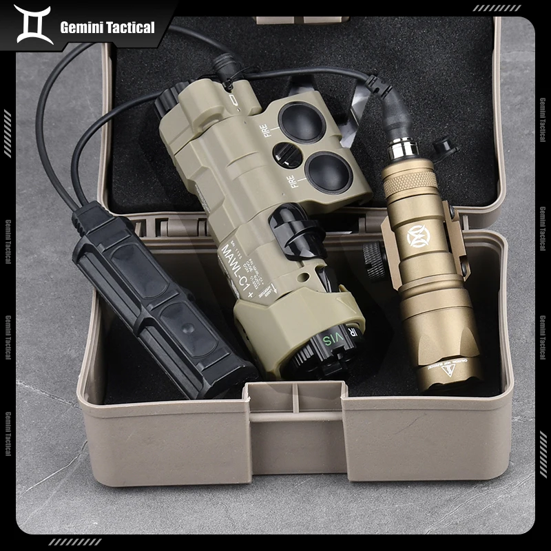 MAWL-C1 táctico rojo, verde, azul, punto IR, puntería láser, luz de relleno IR Surefir M300A, linterna LED blanca, interruptor de presión doble remoto - imagen 3