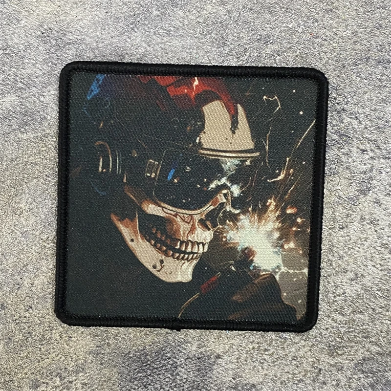 Parche táctico de calavera de tecnología futura, brazalete de esqueleto de soldado, insignia de moral, mochila para exteriores, accesorios para sombrero, pegatinas - imagen 5