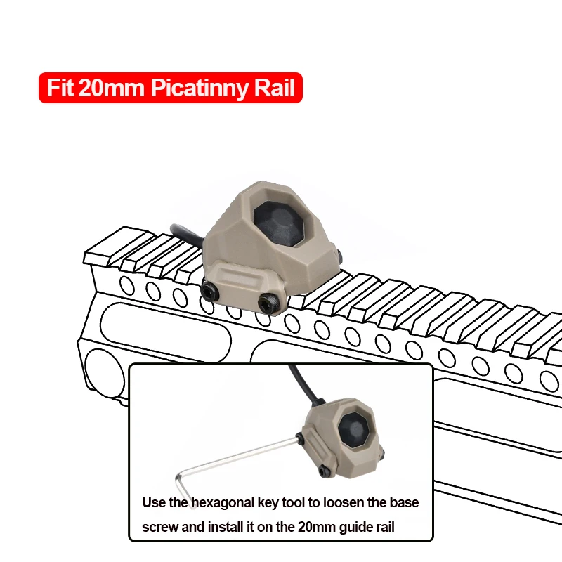Botón de interruptor de presión táctico AXON, 2,5mm/3,5mm/enchufe láser de grúa y enchufe de linterna SF para luz de arma de Airsoft PEQ Surefir - imagen 5
