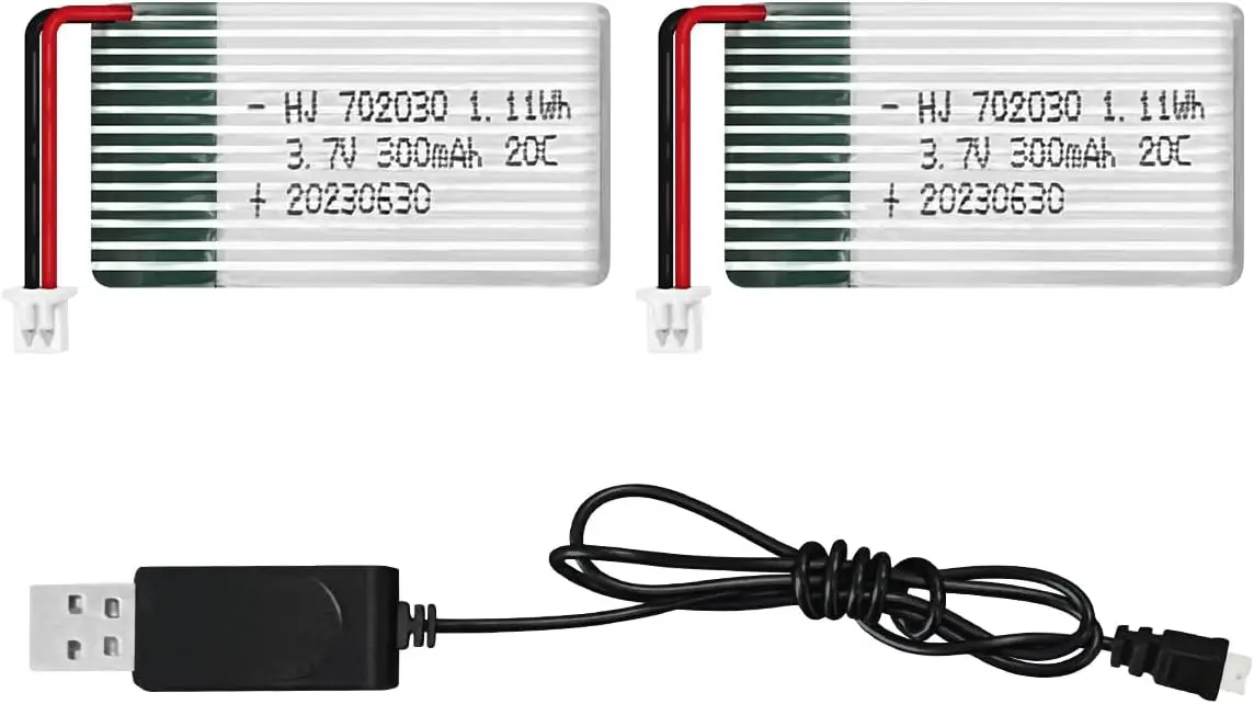 (Conector PH1.25) Batería LiPo recargable de 3,7 V 300 mAh 20C con cargador para RC avión helicóptero Drone todos los modelos y juguetes - imagen 2