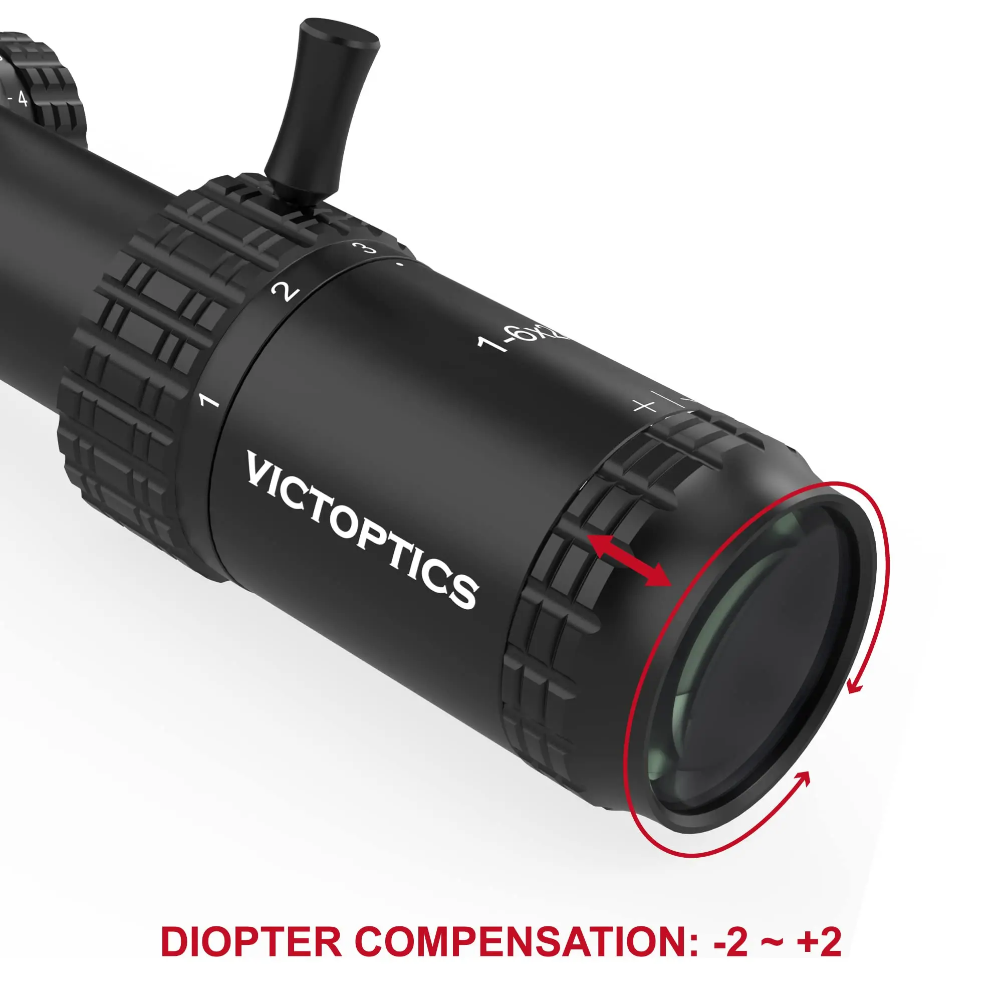 Mira Telescópica VictOptics S6 1-6x24i | Retícula de Fibra con Punto Ultra Brillante | Zoom 6X & Verdadero 1x | Iluminación Roja de 6 Niveles | Alivio Ocular Largo - imagen 2
