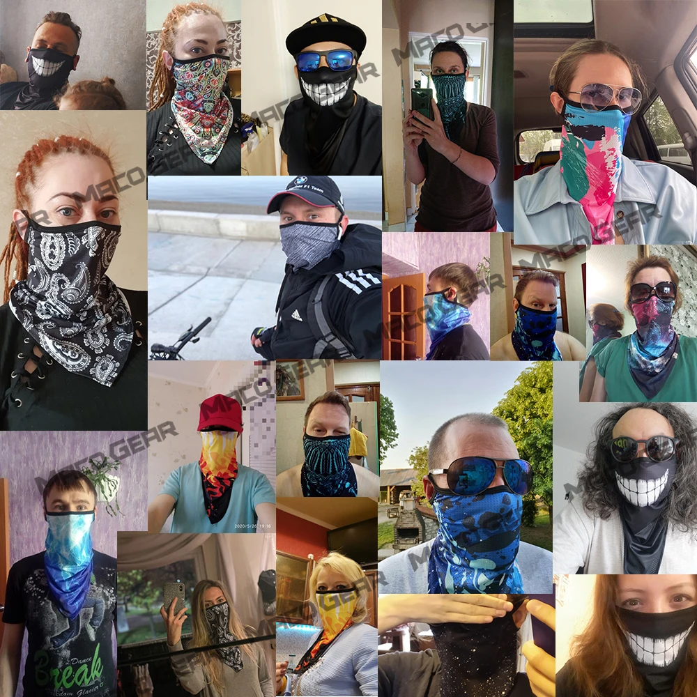 Bufanda triangular deportiva para hombre y mujer, mascarilla con estampado de tubo para ciclismo, senderismo, Camping, Airsoft, Verano - imagen 4