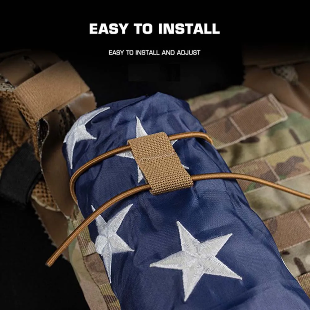 Cuerda elástica con bandera nacional táctica, correa de sujeción elástica, tira de chaleco MOLLE, organizador de artículos, Kits de accesorios de herramientas de cuerda de fijación - imagen 5