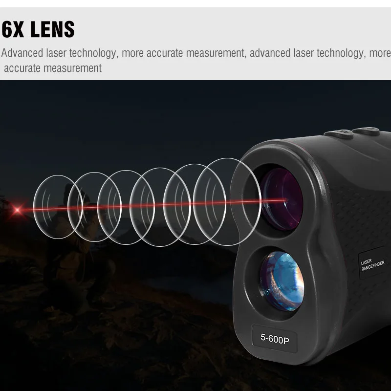 Telémetro láser de 600M y 900M, medidor de distancia láser con escaneo de rango, modo de niebla y velocidad para Golf, caza militar, senderismo al aire libre - imagen 2