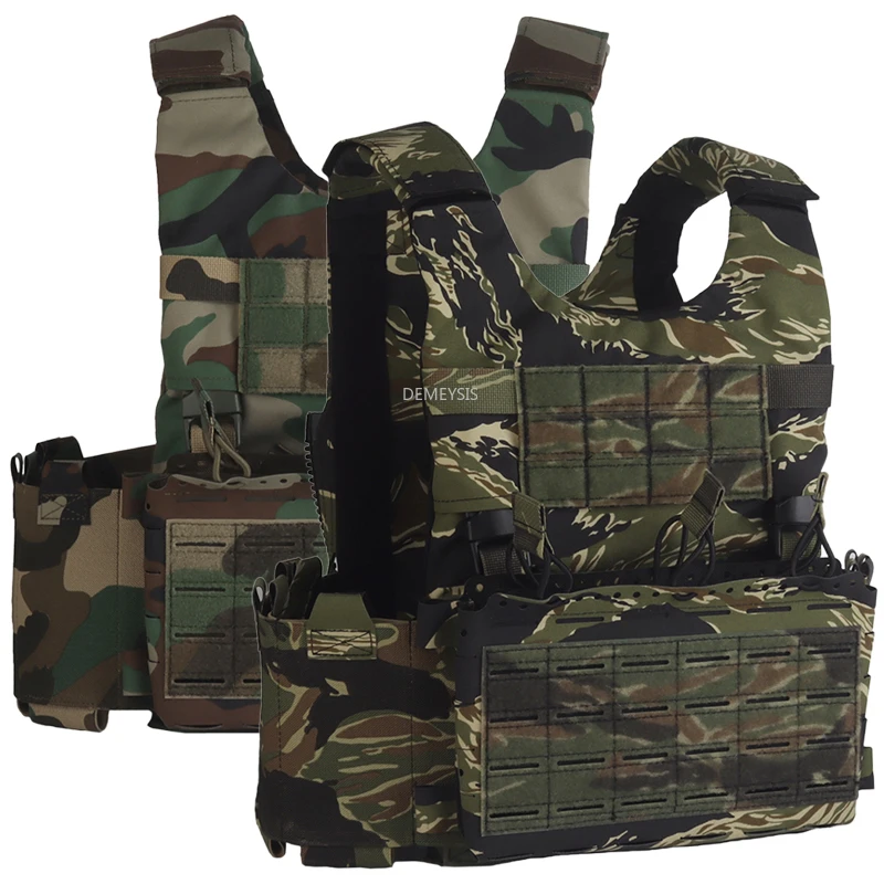 Chalecos tácticos desmontables, conjunto de portador de placa de L-V-119 de liberación rápida, equipo de aparejo de pecho de caza Molle Airsoft con bolsa Triple Mag - imagen 2