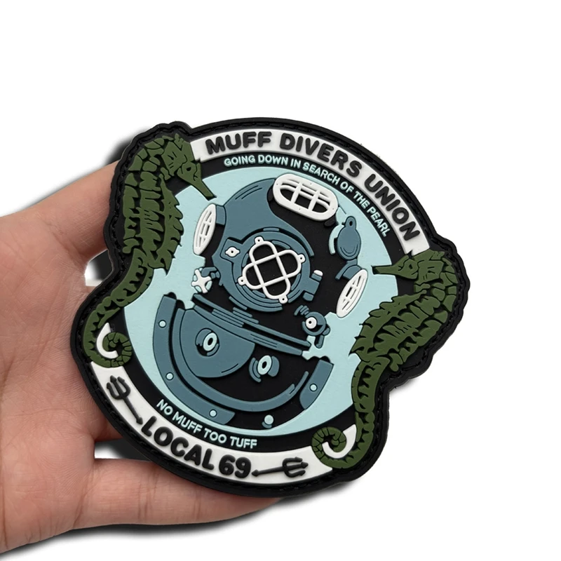 Parche de gancho y bucle de PVC para buzo, insignia moral para exteriores, insignias tácticas, accesorios de ropa, parches noctilucentes - imagen 4