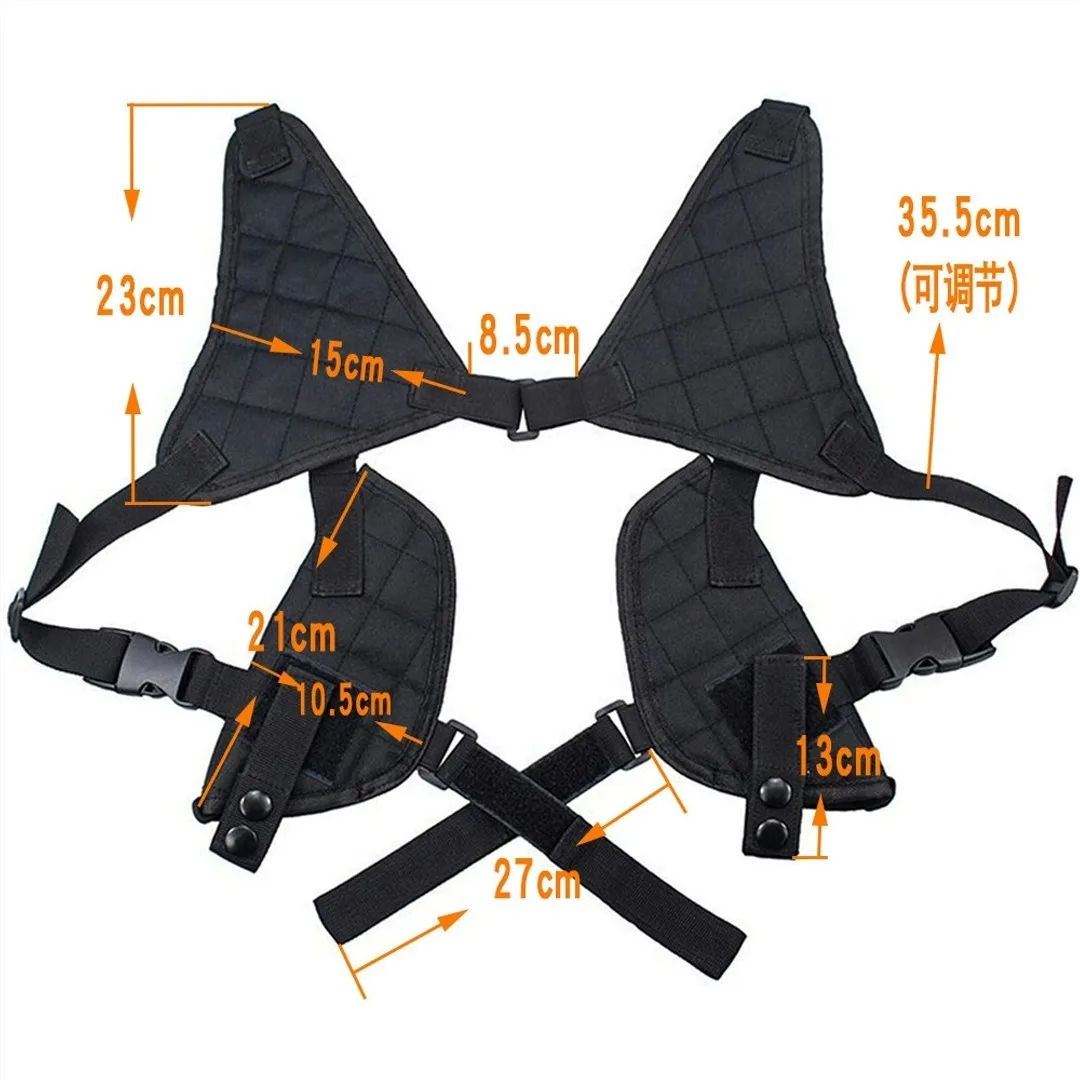 Funda táctica doble horizontal ajustable debajo del brazo oculta