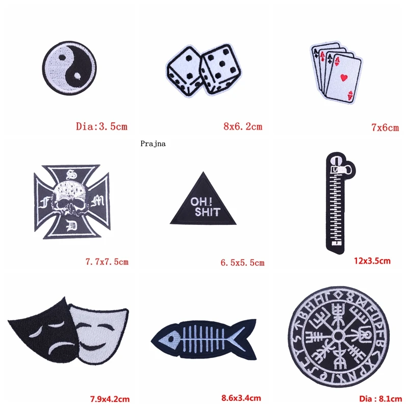 10 unids/lote parche bordado de estilo negro DIY Punk letra eslogan parche sombreros mochila bordado insignias hierro en parches pegatinas - imagen 5