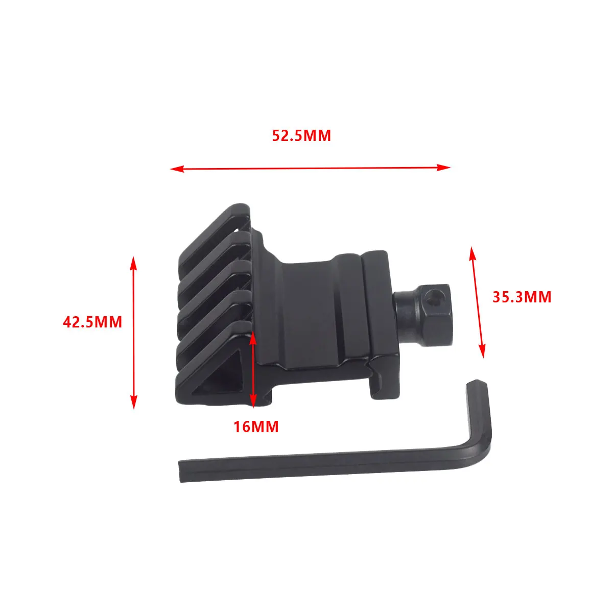 Adaptador lateral compensado de ángulo de 45 grados y 30 grados, RTS, montaje en riel Picatinny de 20mm, armas, linterna táctica, soporte para alcance láser - imagen 3