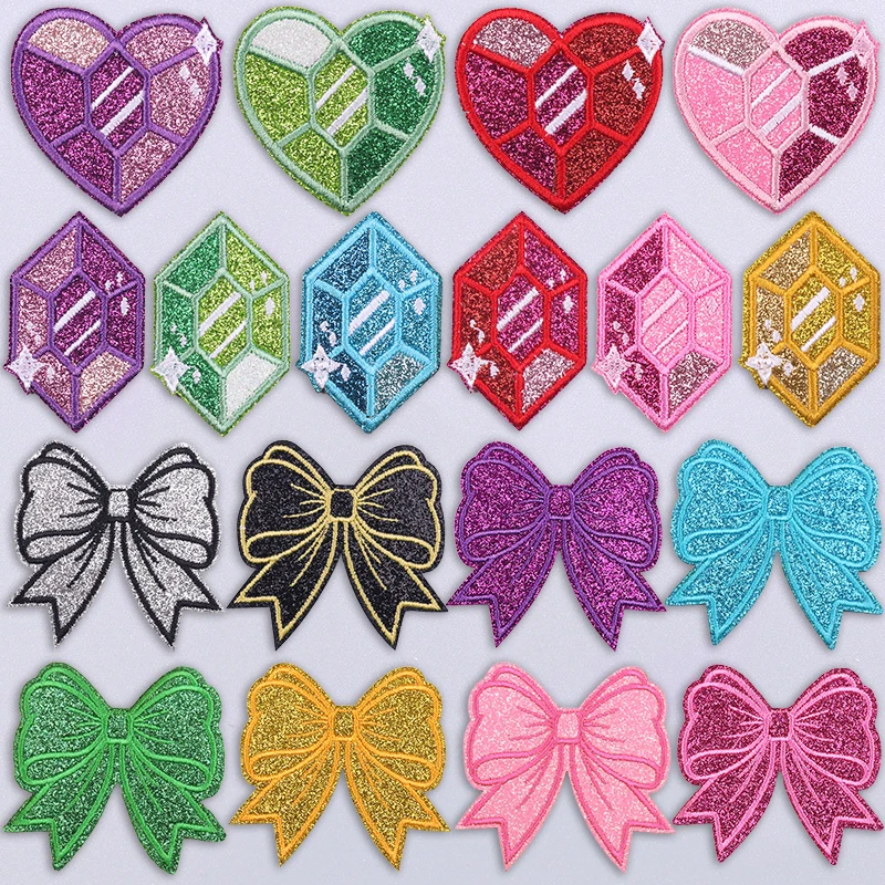 Parche termoadhesivo corazón lazo de diamantes chaqueta vaquera - imagen 5