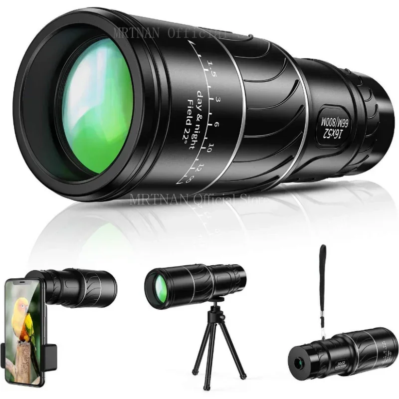 Binoculares potentes HD con Zoom militar, telescopio profesional portátil de largo alcance, Monocular de baja visión nocturna para caza, 40x60 - imagen 3