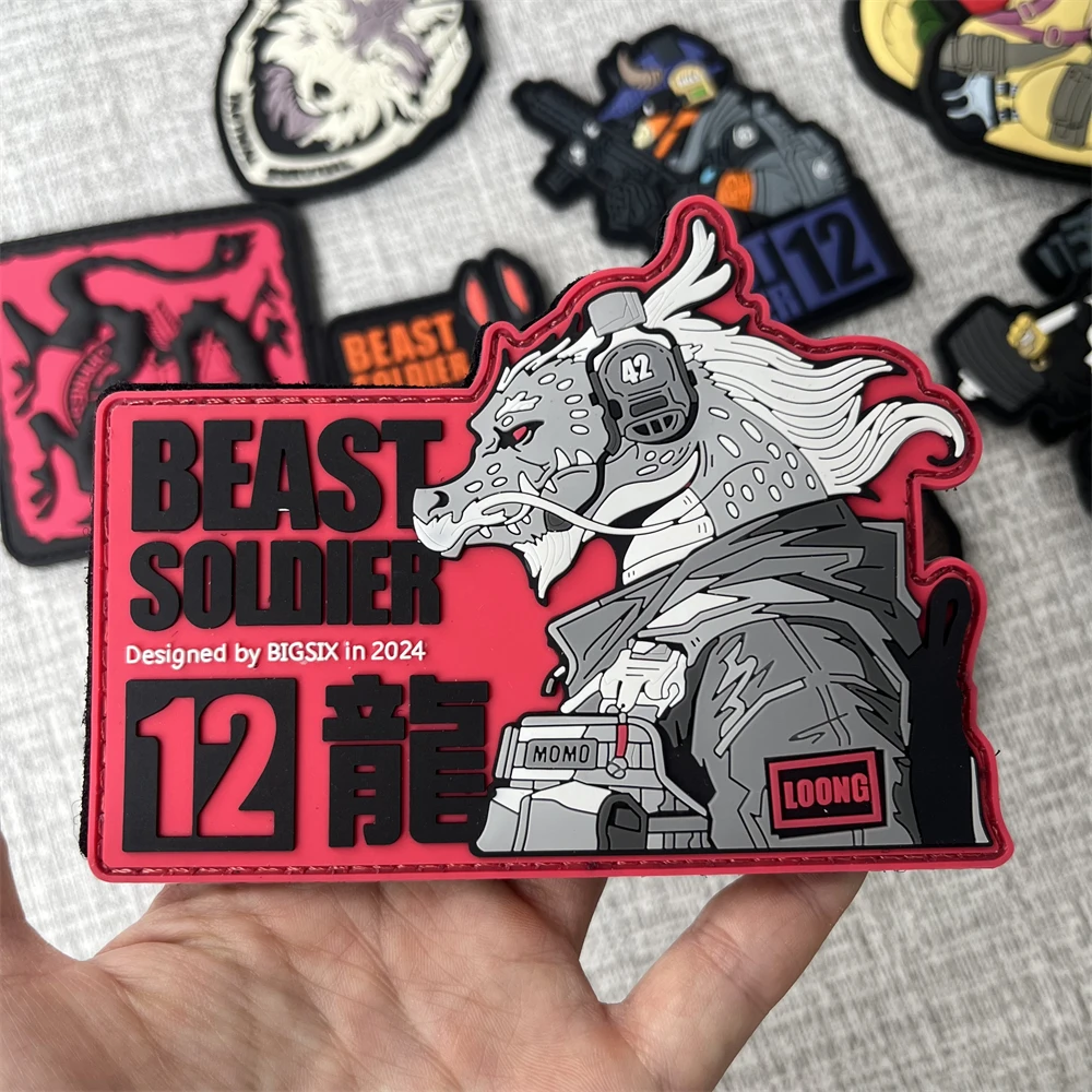 Insignia de moral de la Legión Animal táctica, parches del ejército, brazalete militar de PVC, mochila, pegatina de gancho y bucle - imagen 5