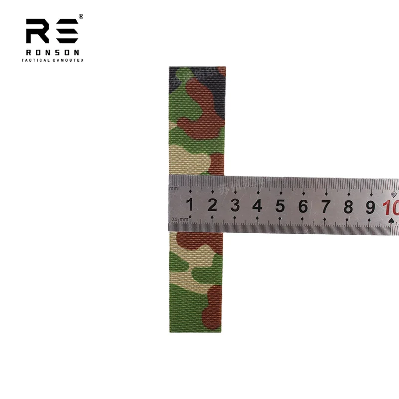 Chalecos y bolsas tácticos de tela envolvente de camuflaje japonés de 2,5 cm, cinta envolvente de tela con borde, resistente a infrarrojos, retardante de llama - imagen 4