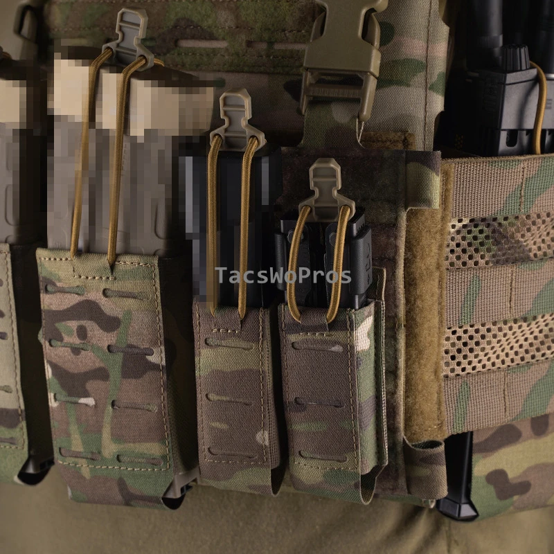 Bolsas para revistas de pistolas Airsoft, sistema MOLLE, bolsa táctica doble Mag de 9mm para tiro al aire libre, herramientas de caza, bolsa portadora - imagen 5