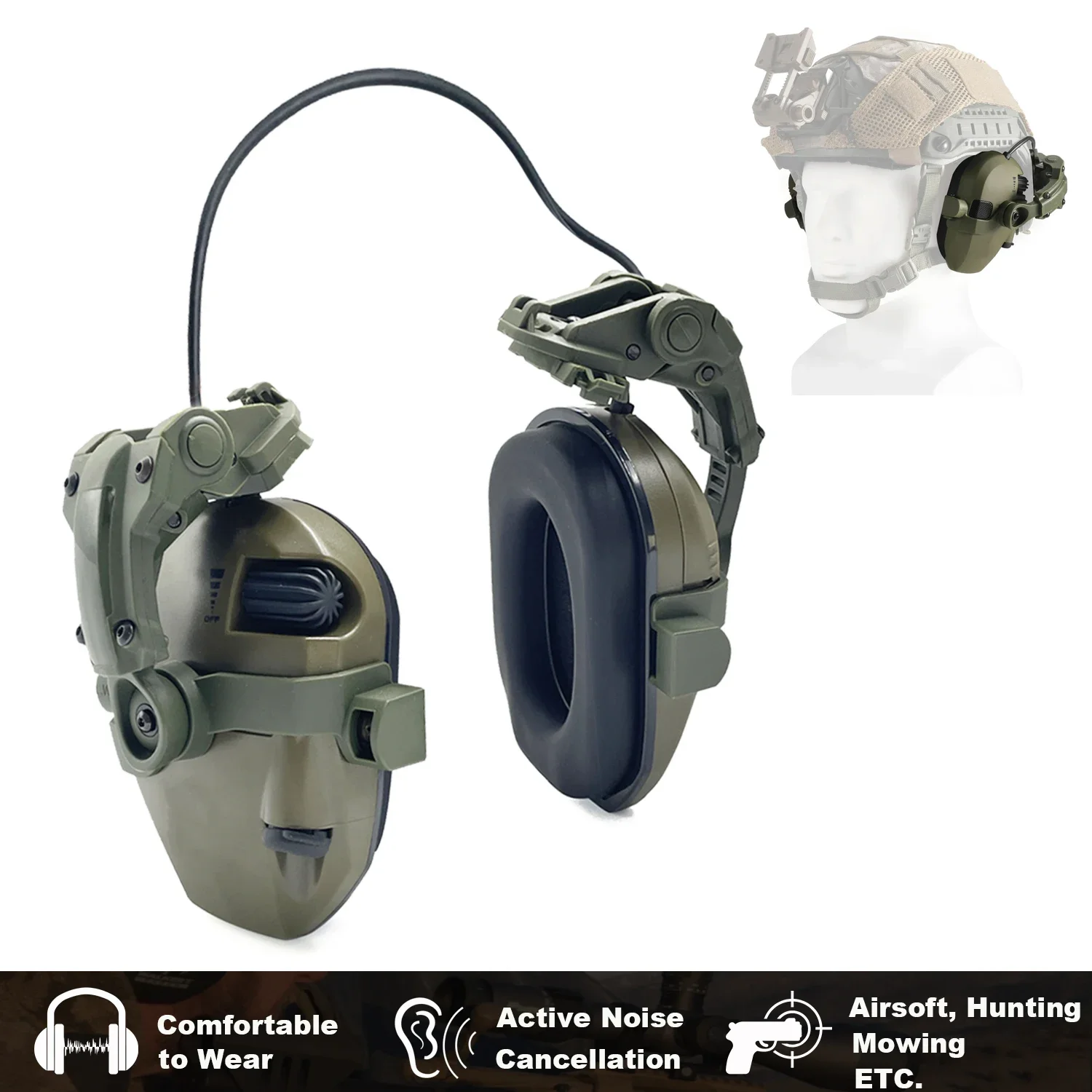 Protectores auditivos tácticos, auriculares electrónicos, orejeras de amplificación de sonido para caza, orejeras antiruido para disparar