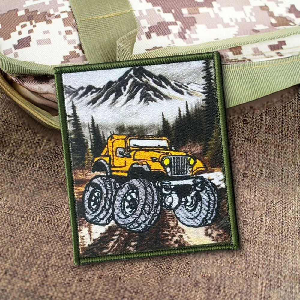 Parche táctico Jeep in The Mountains Morale, parches con gancho, insignia militar, pegatinas para mochila Chevron, accesorios con apliques - imagen 3