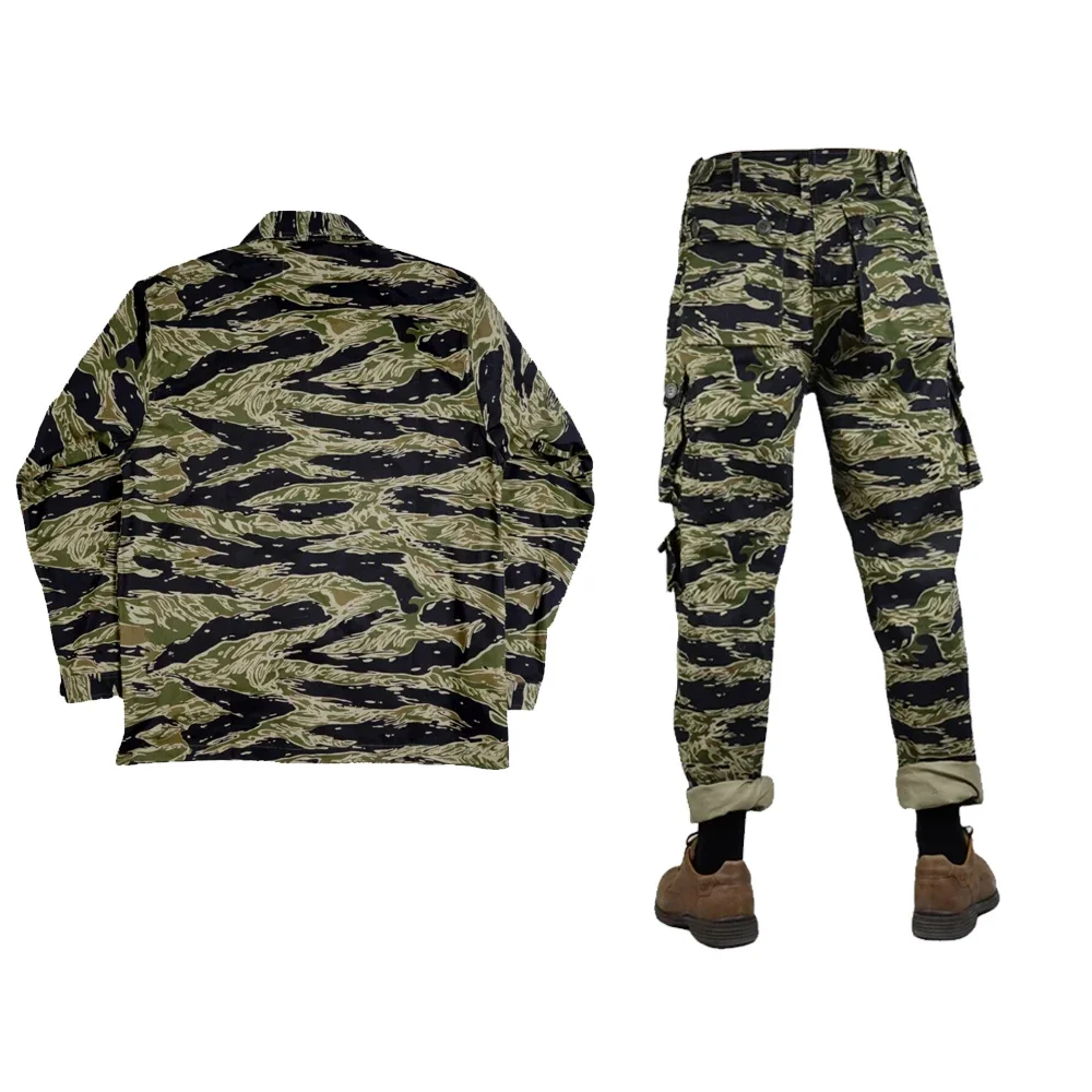 Traje de tigre de la Segunda Guerra Mundial, chaqueta y pantalones de tigre vietnamita, pantalones superiores a rayas, traje de entrenamiento Retro, equipo de soldado, chaqueta de tigre - imagen 3