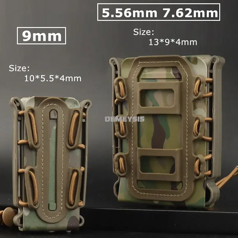 Bolsa magnética rápida de 5,56mm y 7,62mm, bolsa táctica para revistas, Clip para cinturón Molle de 9mm, portador de fijación rápida, portador magnético para Rifle de concha suave - imagen 4