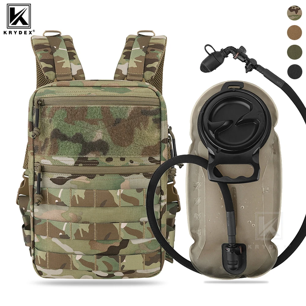 KRYDEX 500D-mochila táctica de hidratación de 50 oz, bolsa Modular de vejiga de agua de 1,5 l, accesorios para caza y senderismo al aire libre