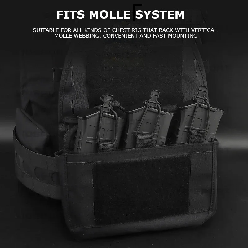 Bolsa táctica de Triple revista 7,62 para chaleco táctico FCPC V5, bolsa de canguro Abdominal, bolsa Mag de inserción, se adapta al solapa frontal DOPE - imagen 4