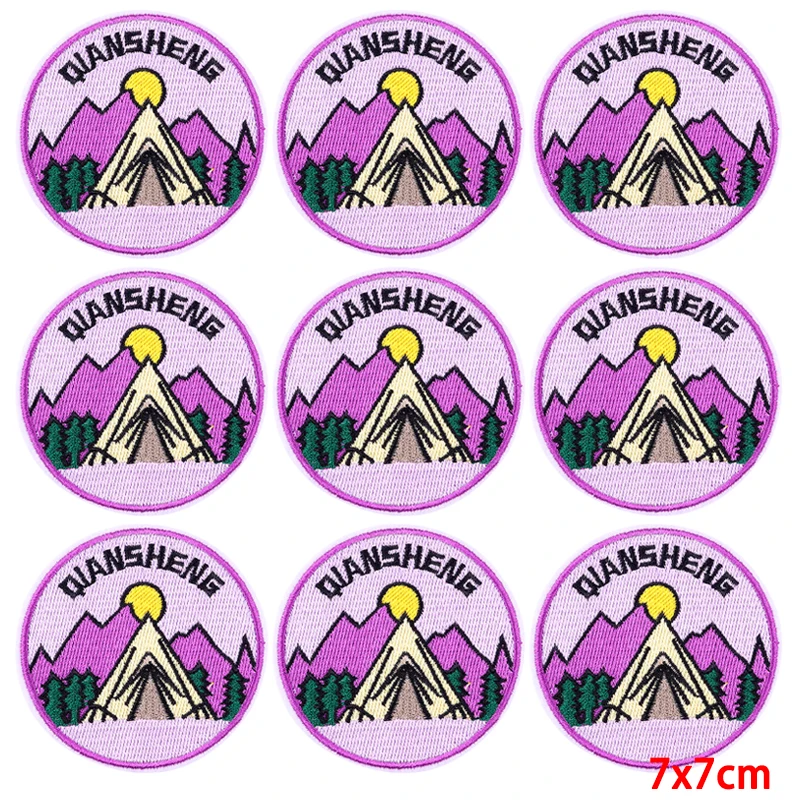 Parche termoadhesivo para ropa, Parche de aventura para acampar al aire libre, insignia para planchar, 10 unidades por lote - imagen 4