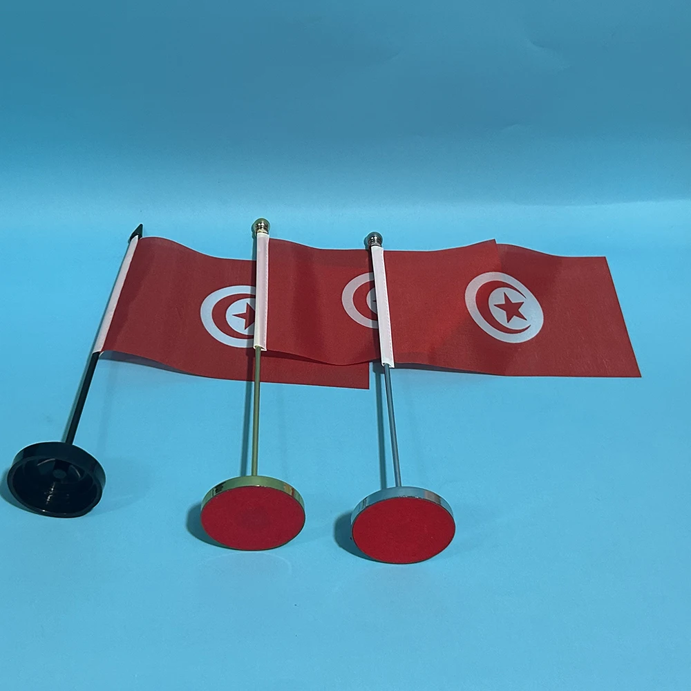BANDERA DE SKY Bandera de escritorio de oficina Bandera de Túnez 14x21 cm poliéster TUN Bandera de Túnez Bandera nacional Bandera de país Adornos de escritorio Banderas - imagen 2