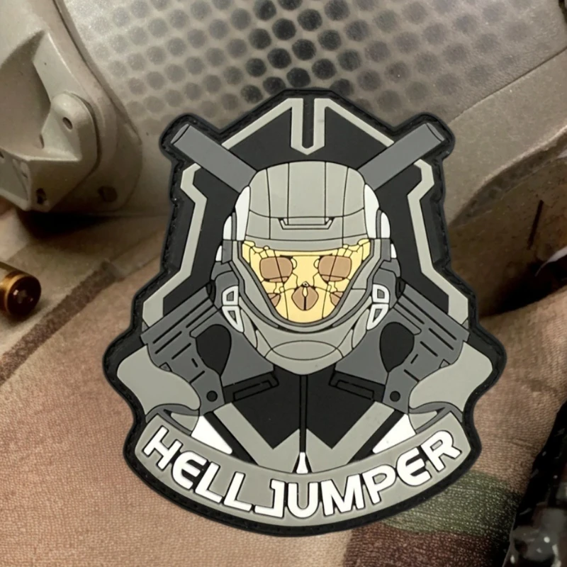 Hell Jumper-Parche táctico de PVC, insignia de moral de calavera, brazalete militar, gancho y bucle, mochila para exteriores, accesorios para sombrero, pegatinas - imagen 3