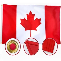 Bandera de Canadá bordada premium con ojales de latón FLAGLINK