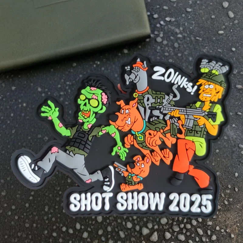 Parches de PVC SHOW 2025, esqueleto de batalla de perro, brazalete táctico, insignia de moral con gancho y bucle, pegatinas para mochila, parches para ropa - imagen 4