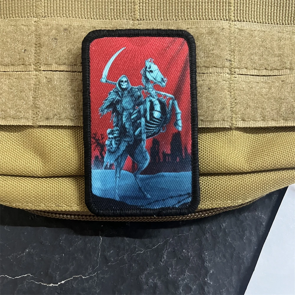Parche táctico de moral de calavera "Reaper", brazalete militar, parches de gancho y bucle impresos para ropa, pegatina para mochila - imagen 4