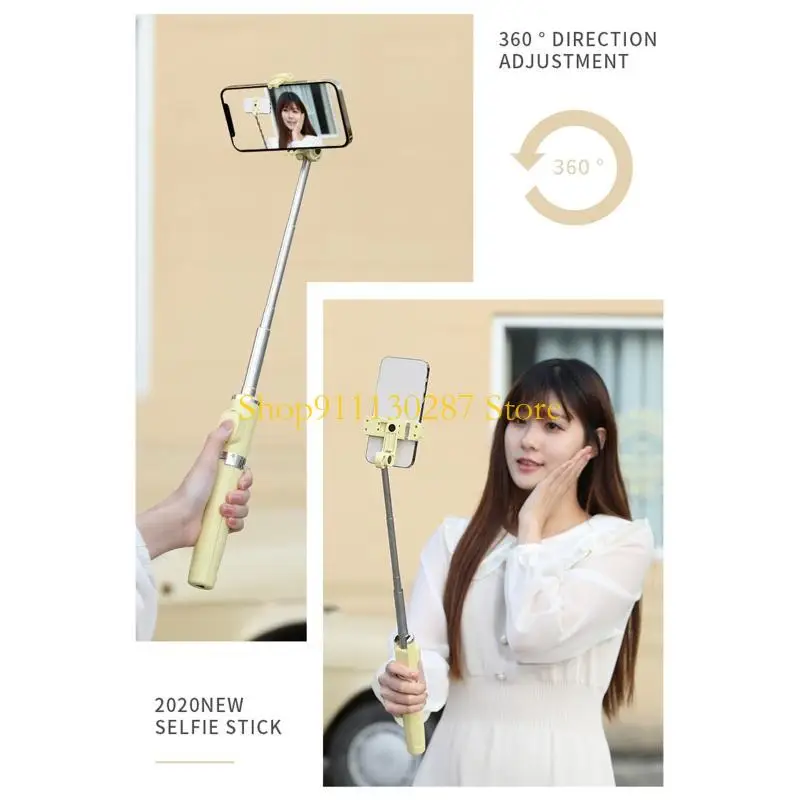J1HC Mini trípode/palo Selfie soporte Metal para teléfono extensible con luz relleno - imagen 5