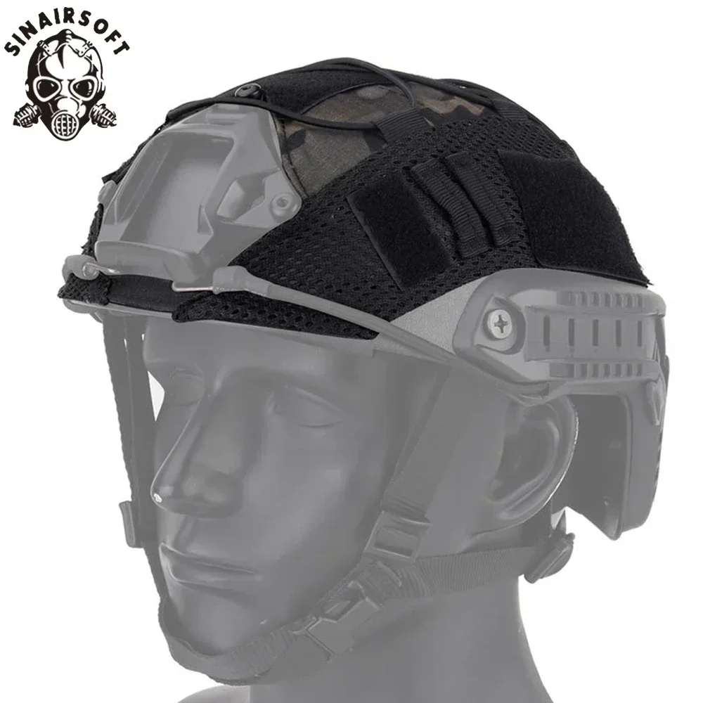 SINAIRSOFT Funda táctica para casco Fast MH PJ BJ OPS-Core, funda para casco de Paintball Airsoft con cordón elástico - imagen 2