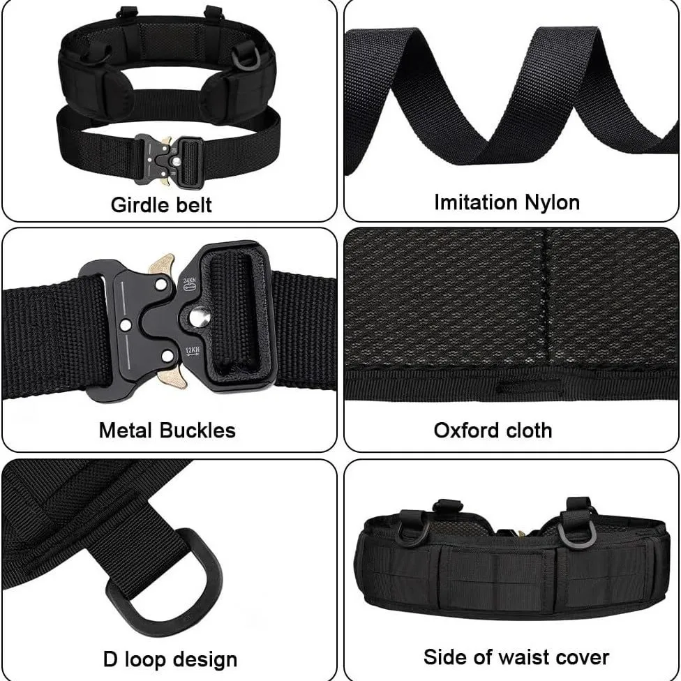 JSJM cinturón táctico de caza militar al aire libre de alta calidad cinturón deportivo de nailon + bolsa de pistola + Mini bolsa + conjunto de cinturón de accesorios Molle EDC - imagen 3