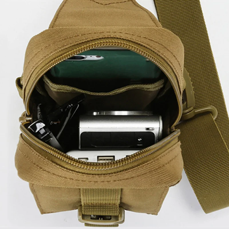 Bolso de pecho para hombre, para pesca al aire libre, senderismo, Camping, bolso Molle, Mini viaje, caza, teléfono, bandolera para hombre, mochila de un solo hombro - imagen 3
