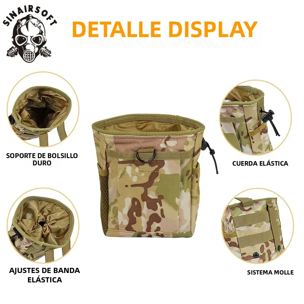 SINAIRSOFT-bolsa táctica Molle con cordón para revistas, cinturón de utilidad ajustable, funda para cadera, paquete de almacenamiento de munición para exteriores - imagen 4