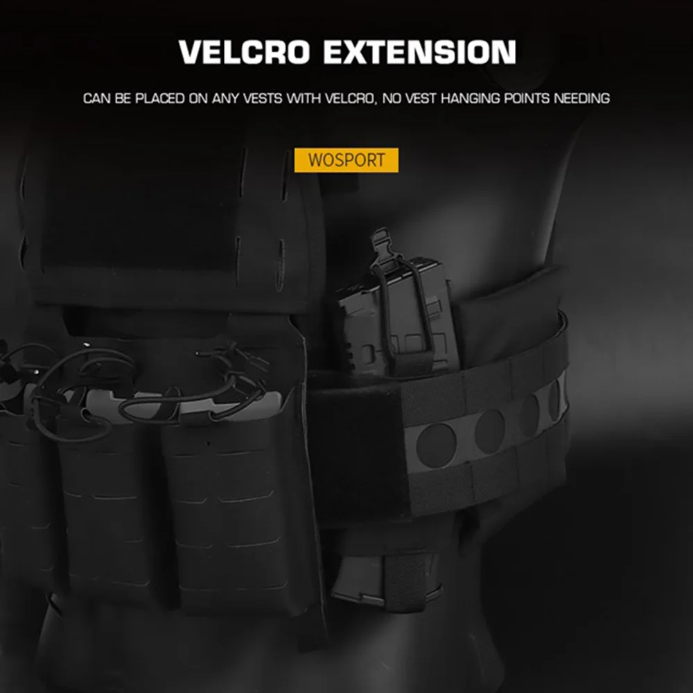 Bolsa lateral táctica de caza V2, funda elástica para Radios estilo Ferro, bolsa para revistas, accesorios Airsoft - imagen 2