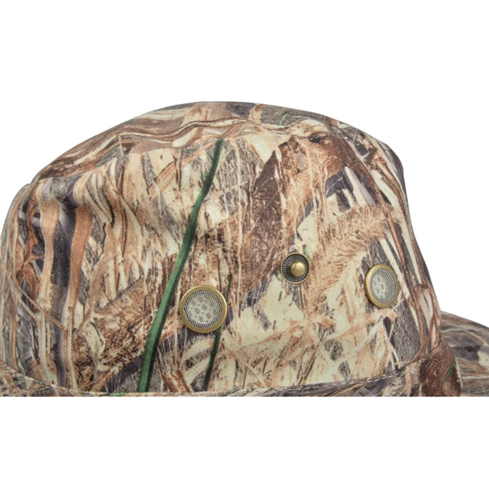 Alta calidad protección solar árbol Camo caza pesca Bonnie gorras deportes al aire libre escalada observación de aves sombrero de fotografía de jungla - imagen 4