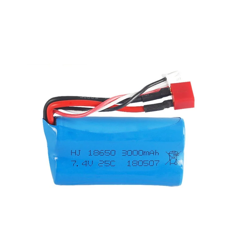 7,4 V 3000mAh 18650 batería de iones de litio para Wltoys 10428 /12428/12423 piezas de coche RC 2s 7,4 v batería para Wltoys 144001 16101 16102 16103 - imagen 5