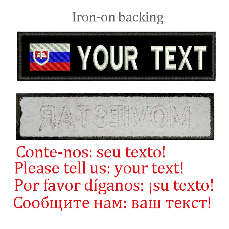 Bordado de bandera de Eslovaquia con nombre personalizado, parches de rayas, insignias, pegatina, planchado, costura, gancho y lazo para ropa, bolsas, sombrero, arnés - imagen 5