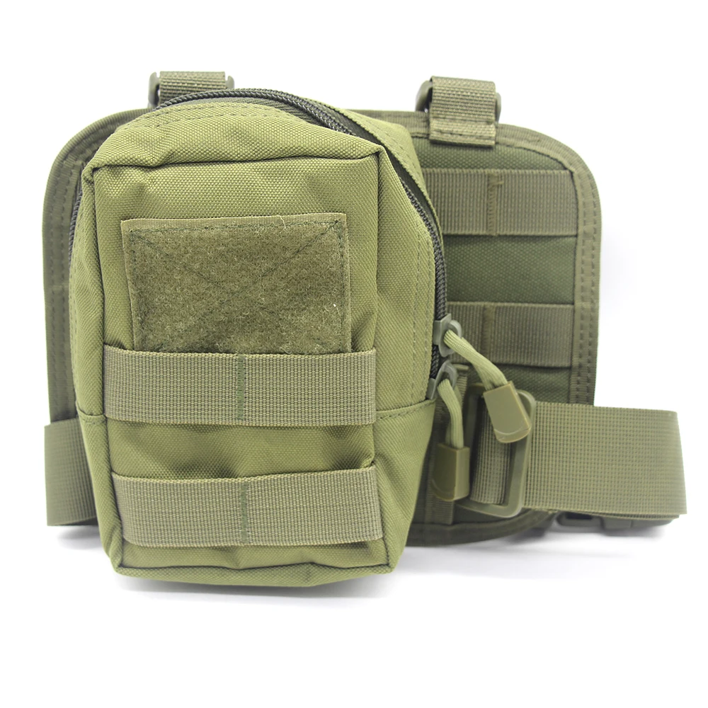 Molle-riñonera táctica EDC, bolsa de herramientas de utilidad para acampar, bolsa médica de supervivencia con plataforma para pierna, Panel de aparejo de muslo - imagen 3
