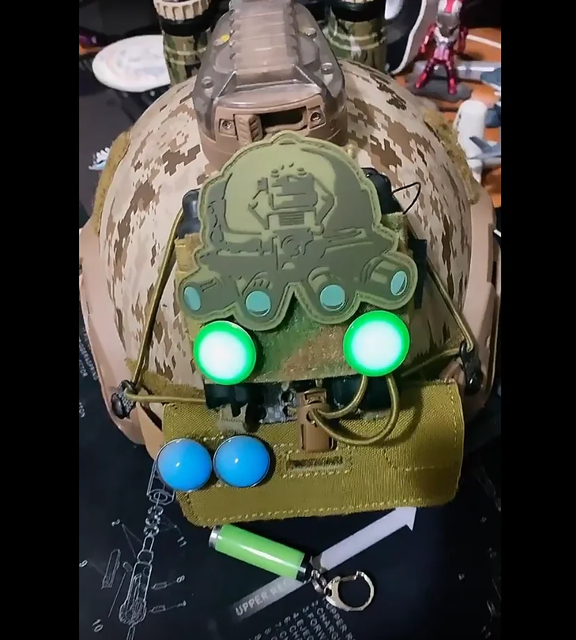 Parche luminoso, módulo emisor de luz de tierras raras, insignia de brazalete táctico de resina redonda para ropa, mochila, decoración de chaleco - imagen 4