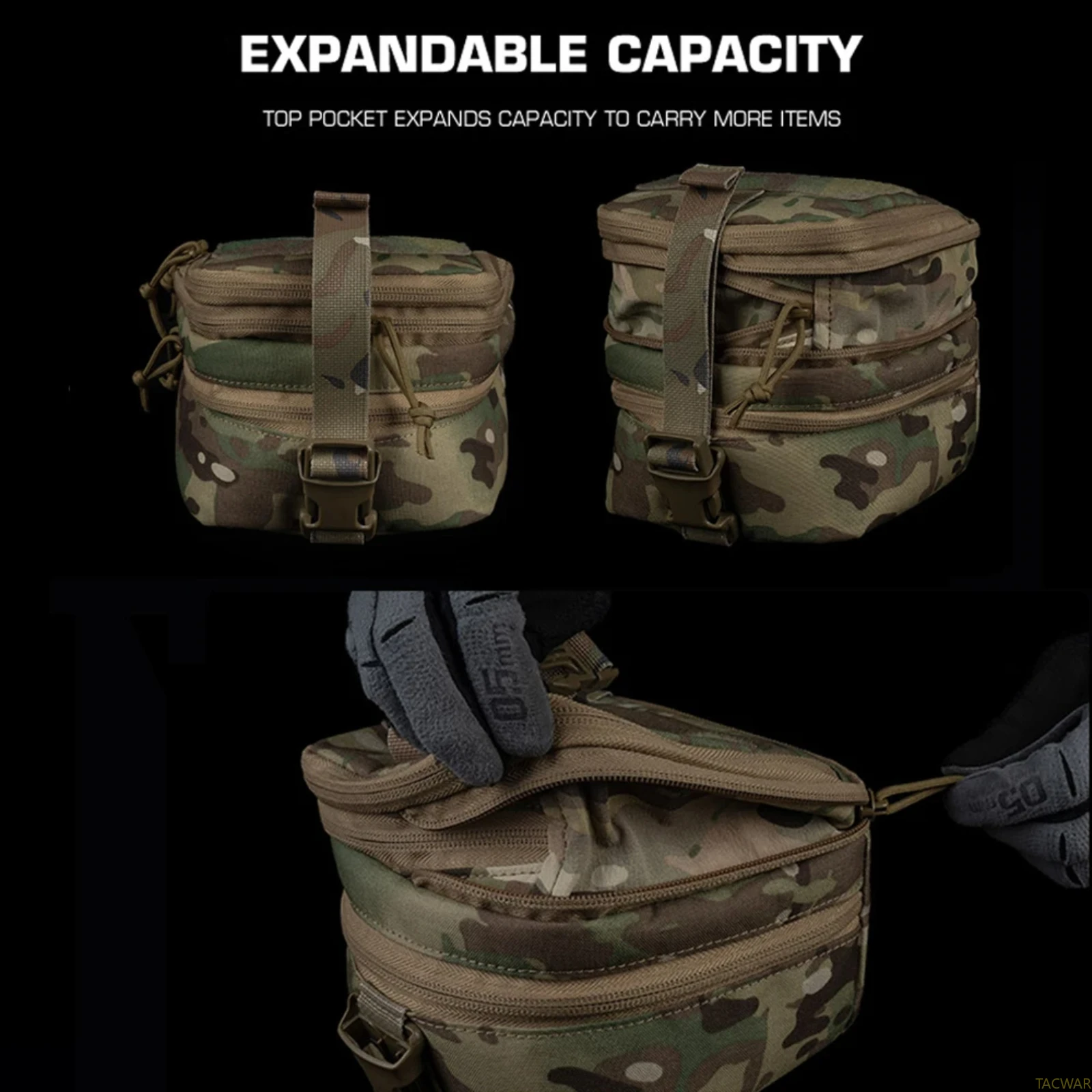 Bolsa táctica NVG para PVS-7/14/15/18/23/31/22/24/26, funda de transporte Binocular expandible acolchada MOLLE para caza Airsoft con visión nocturna - imagen 5